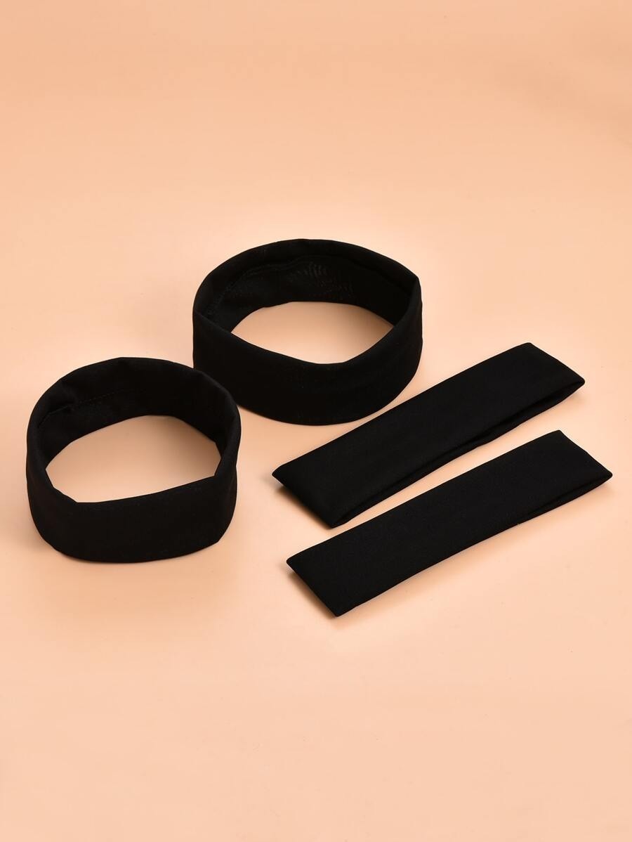 Diadema Sport Valerina Banda De Cabello Algodon 12 Piezas Negras